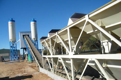 HZS Belt Conveyor Concrete Plant 